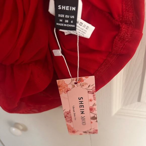 SHEIN Red Ruched Slip Mini Dress - Picture 2 of 3